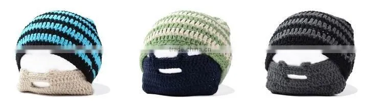 Fashion Funny Knitted Men's Winter Ski Face Mask Beard Hat