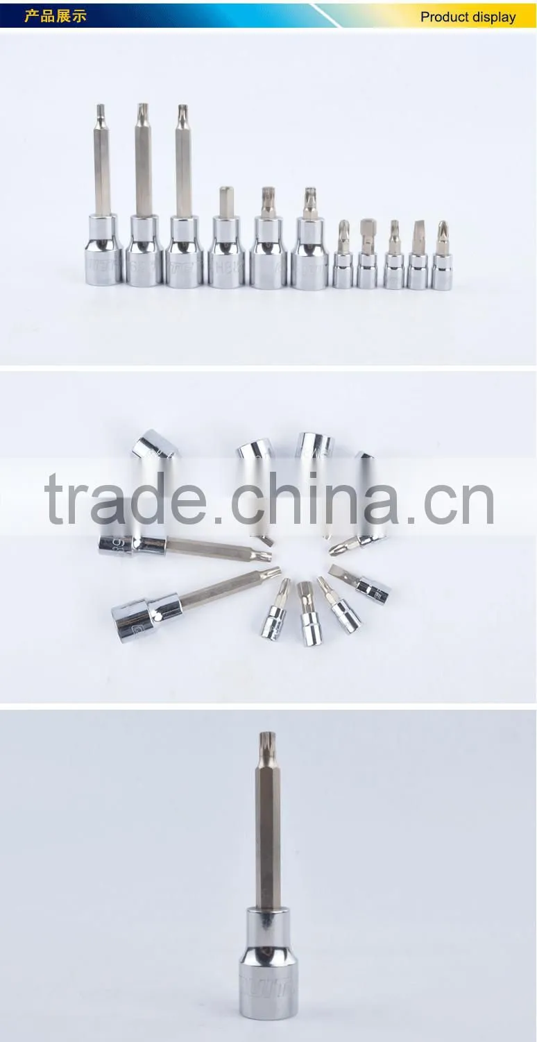 12.5mm twelve points screwdriver bit socket,1/2" twelve points bit socket 100mm length,12.5mm twelve points drive bit socket
