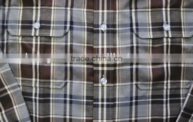 high quality 100%cotton men's long-sleeve checked casual shirts