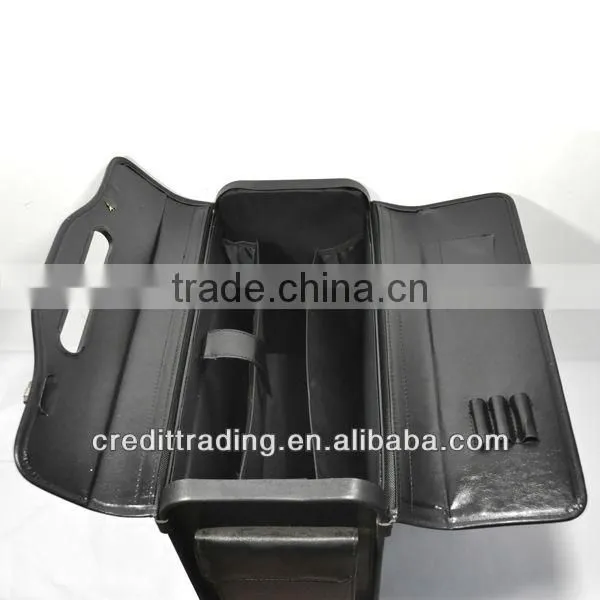 leather pilot trolley case