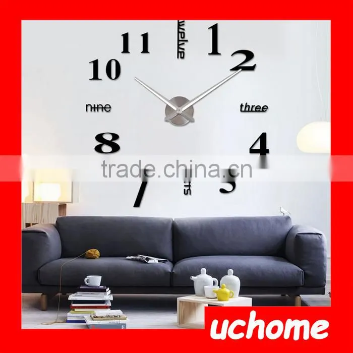 UCHOME Modern Home Decoration 3D DIY Sticker Wall Clock