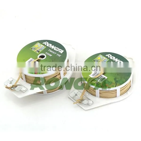 3mm x 30m gardening use coiled kraft paper twist ties in diapenser