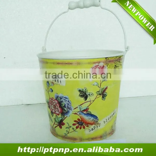 newest metal zinc flower pot with printing