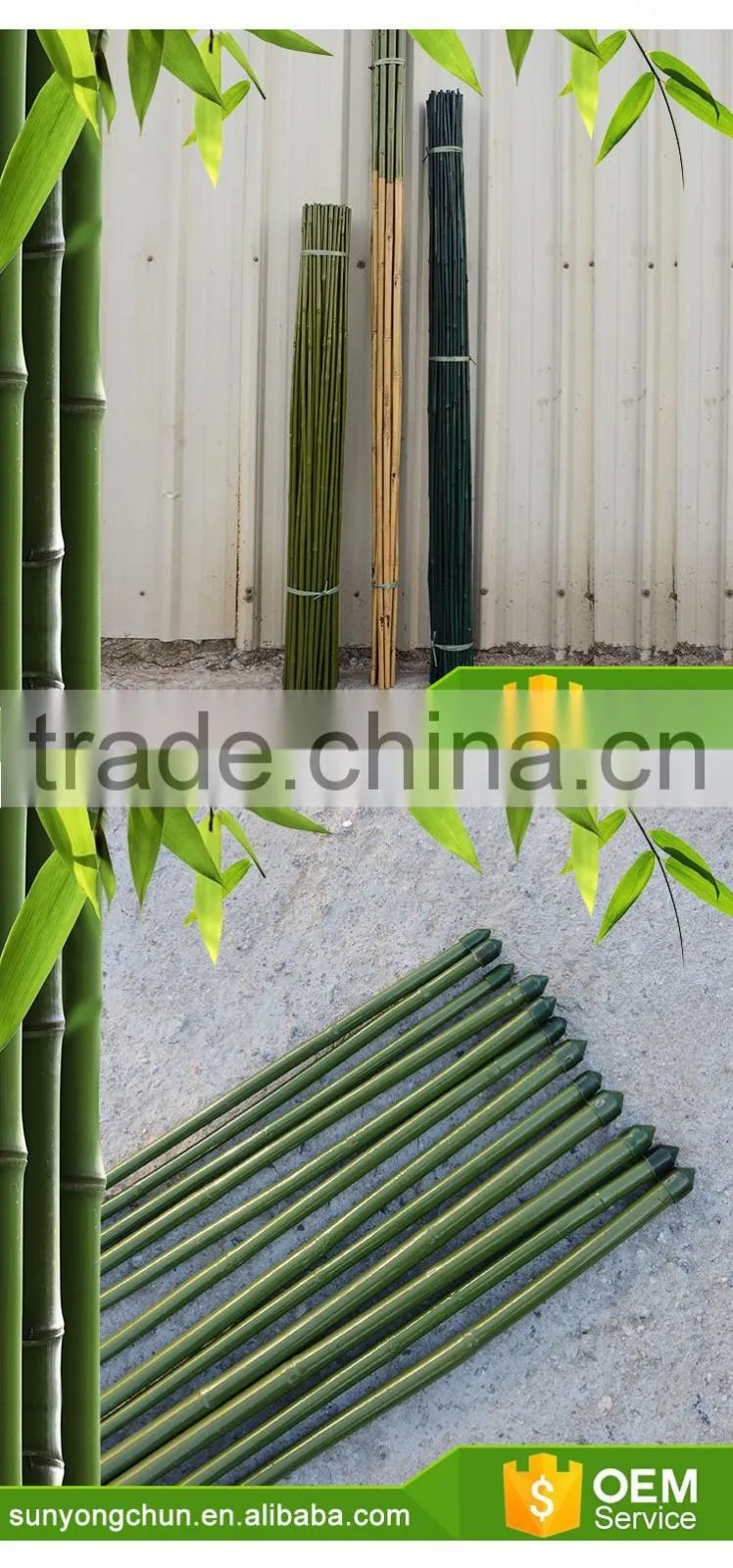Cheap factory direct supply Agriculture garden PVC Coated pole and Color Bamboo Cane