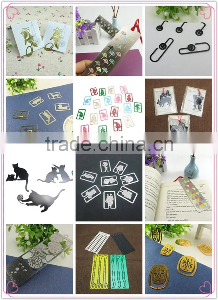 Custom wholesale cherry flower shape kids metal bookmarks for books