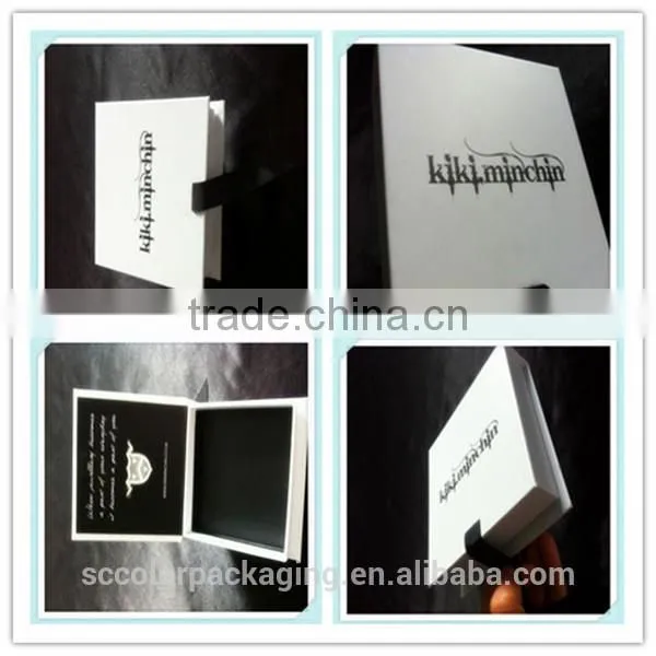 2015 Newest Garment Tie Packaging Box With Logo Hot Black Foil , Packaging Box For Gift