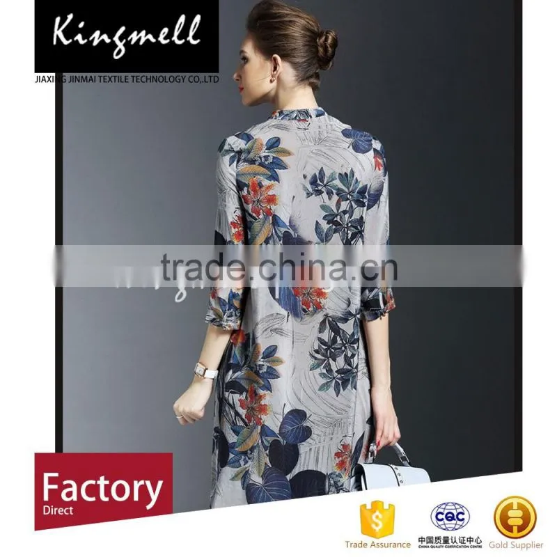 2016 new fashion100% floral printed silk crepe de chine fabric