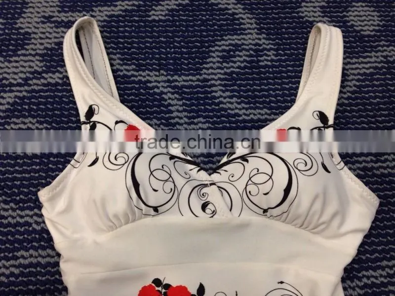 Hongen apparel ladies flower design swimming suit