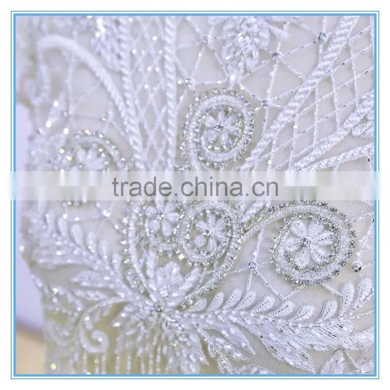 Lady short elegant style wedding embroidery beading top