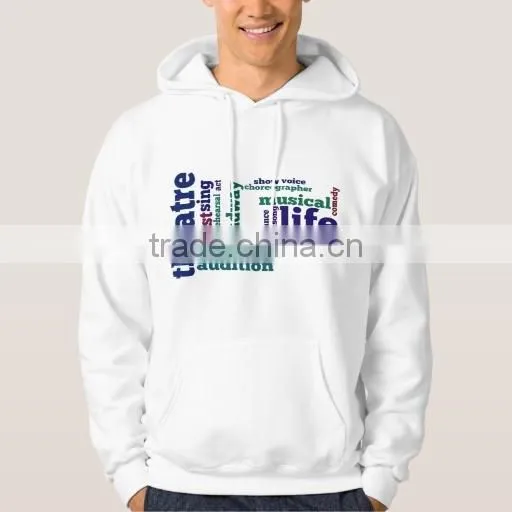 new style design custom print solid color long sleeve hoodie men