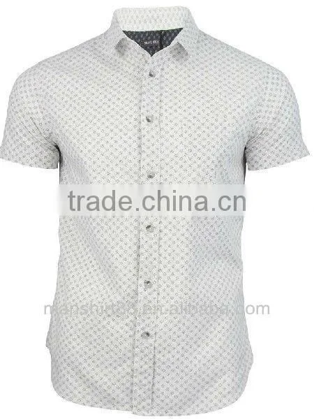 Custom Mens printed Short Sleeve Casual Shirt