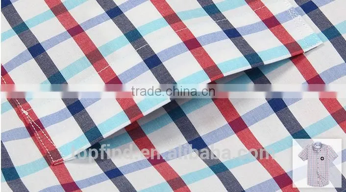 2016 new design fashionable style slim fit plaids short shirts for men