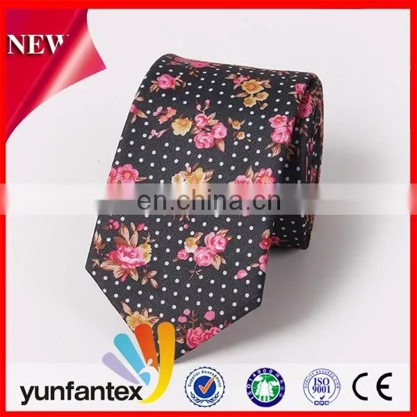 2016 cheap flower pattern design 100 cotton necktie