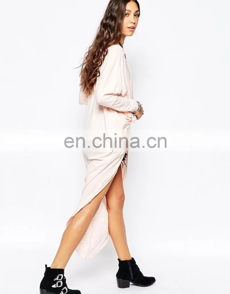 Plunge Neck Short Front Long Back Top Women Sexy Tops