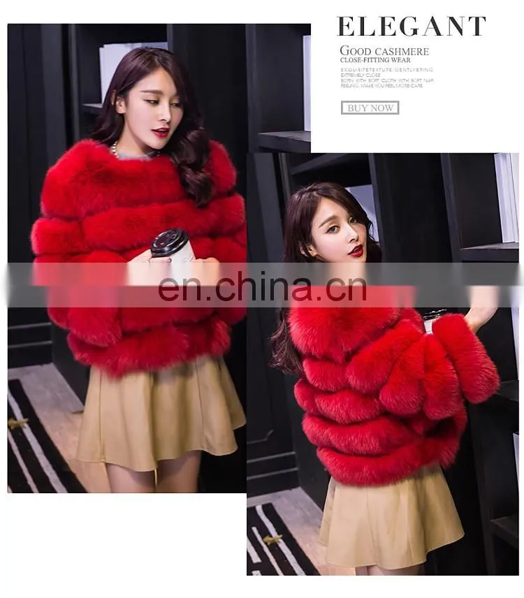 2016 Fashion Latest Coat Designs for Women / Natural Fox Fur Women Coat