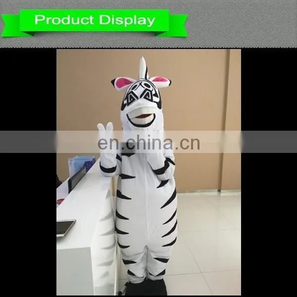 2016 ur zebra mascot costume/ plush fabric zebra mascot