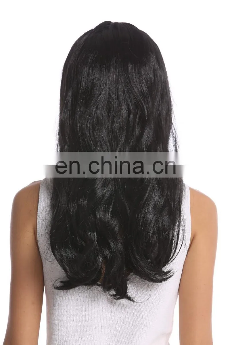 Synthetic long wigs with bangs for party P-W212