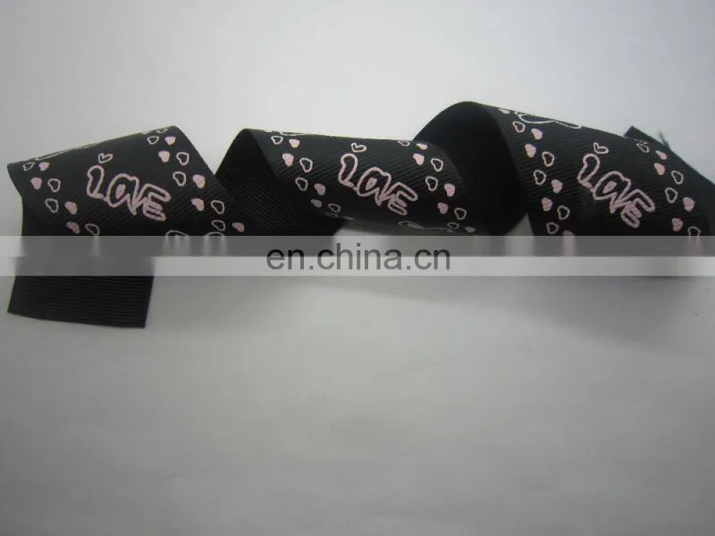 gold foil printed ribbon / grosgrain webbing