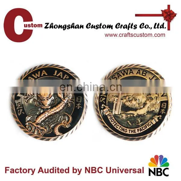 Professional coin making die casting custom Zinc alloy coin for sale/challenge coin/metal coin