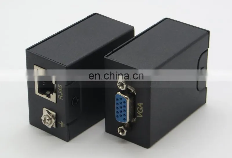 60M VGA Extender Repeater Adapter over Single RJ45 Cat 5e Cat6 Network Cable Support 1080P Full 3D 1 Transmitter + 1 Receiver