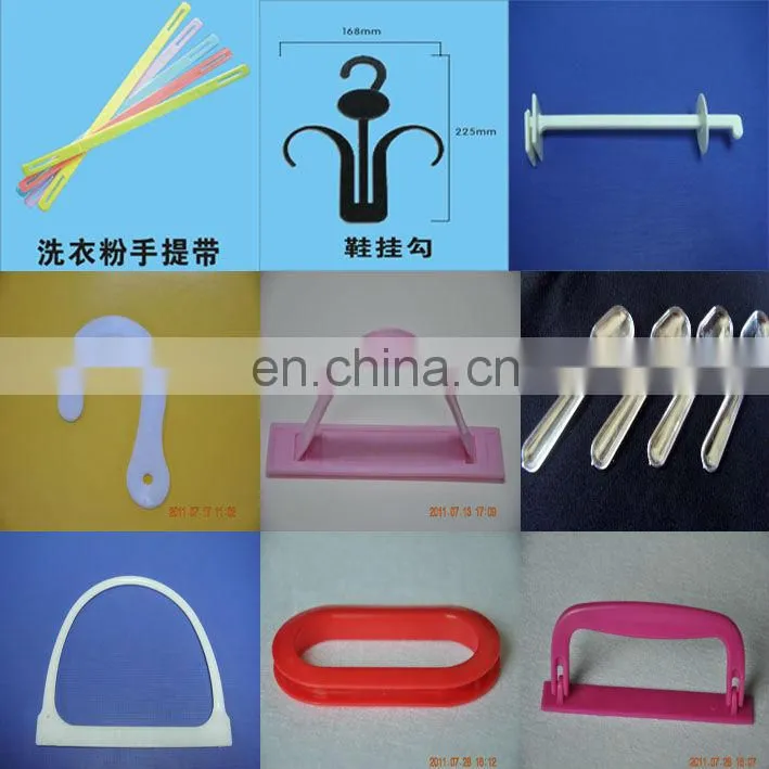 Hard plastic handle for packaging carton