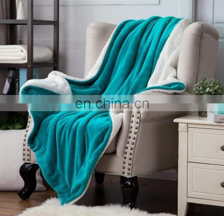best seller in usa knitted warm soft 100% polyester flannel sherpa fleece throw blanket for winter china suppliers