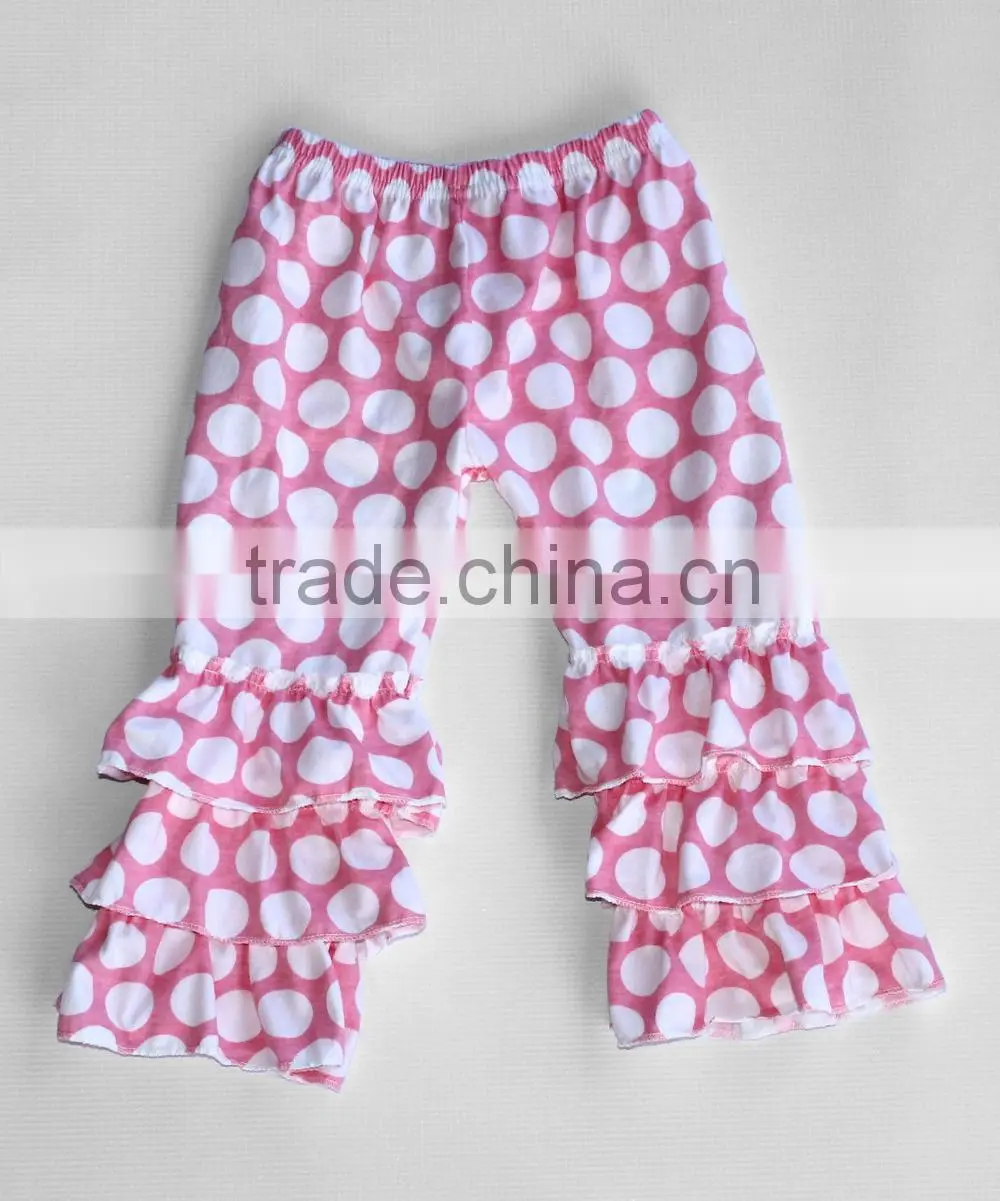 custom made in china 100% cotton ruffle fashion baby girl pants