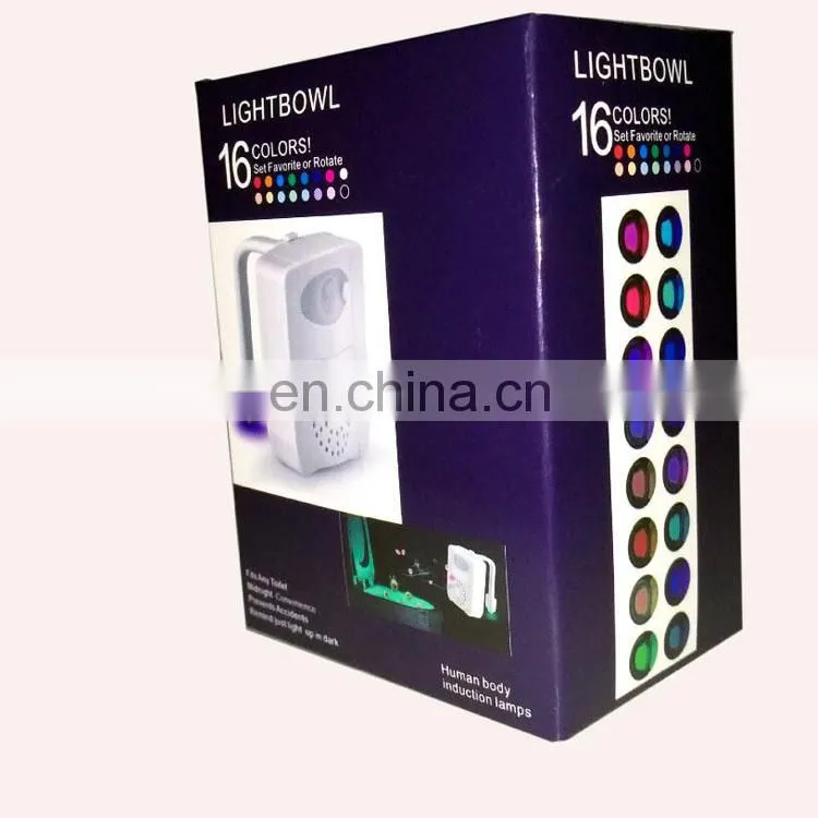 Motion Activated 16-Color Changing Battery Operated Waterproof UV sterilization led toilet night light motion sensor