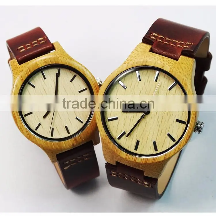 pair 100% natural Bamboo Watch New Arrival Women Wristwatches High Quality Vintage Style for couples