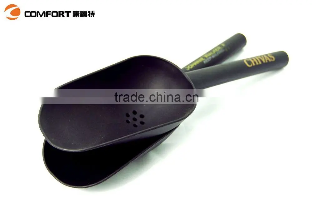 black plastic mini ice bucket scoop