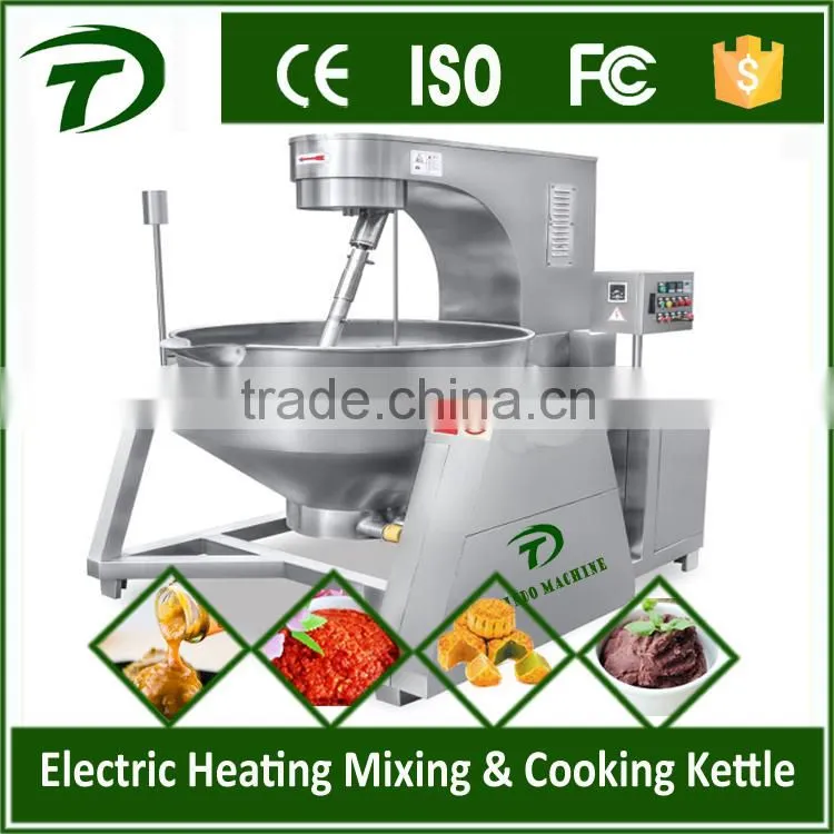 Automatic mixer lifting and titling cooking mixer