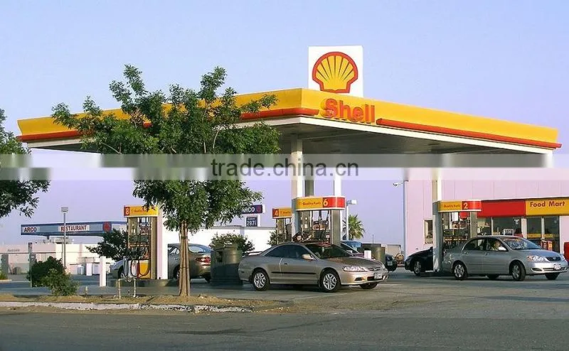 Economical prefabricated steel building structures gas station