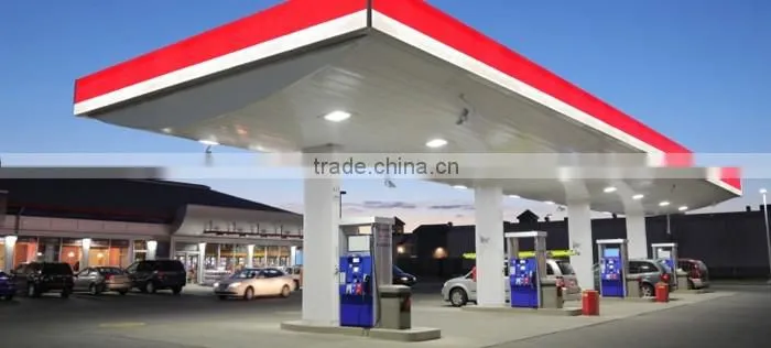 Stable space frame steel structure for gas station canopy