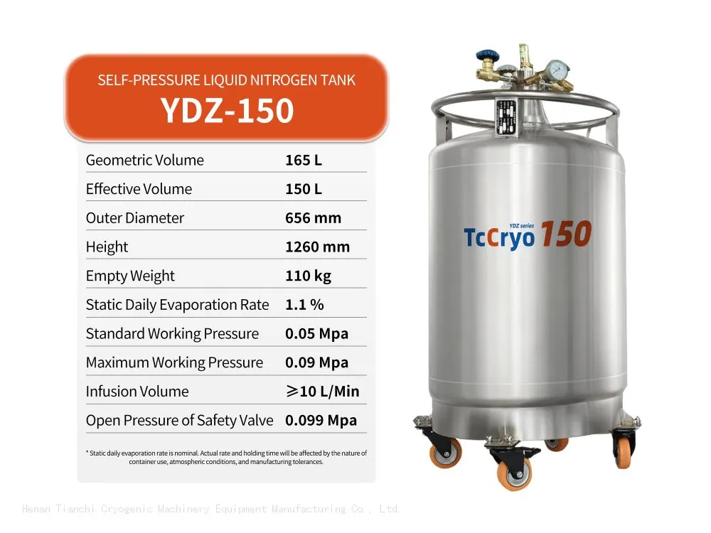 TcCryo 150L liquid nitrogen transfer vessel