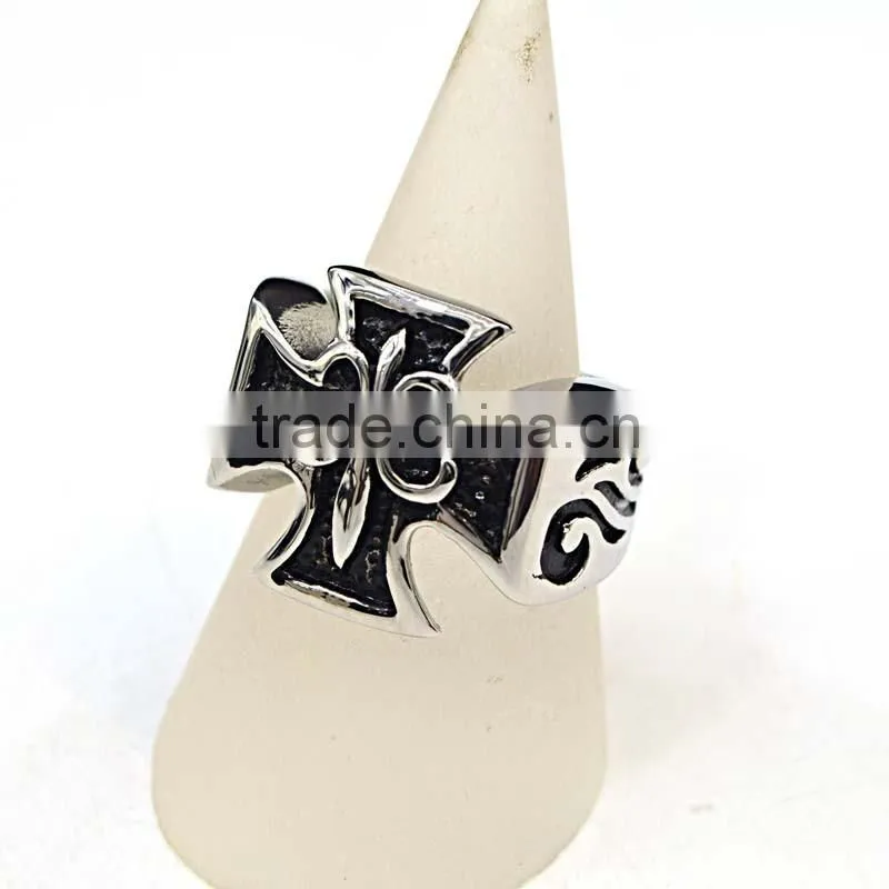 Catholic Jewelry vintage cross stainless steel ring