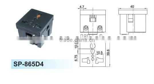 Three pins male 12v dc power outlet socket