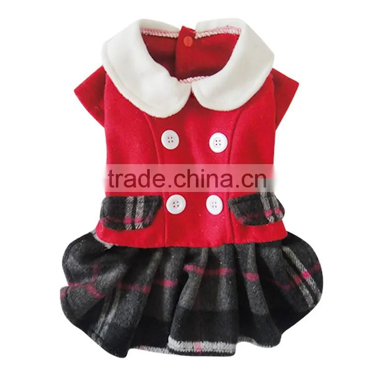 Wholesale Baby Collar Style Spring Autumn Winter Dog Lovers Red Dress