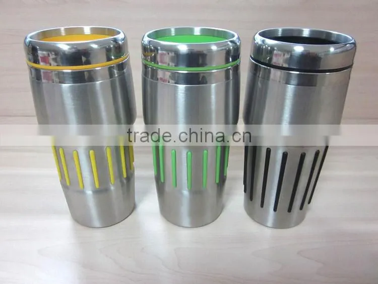 Stainless steel double wall 16oz travel tumblers car mugs without handle