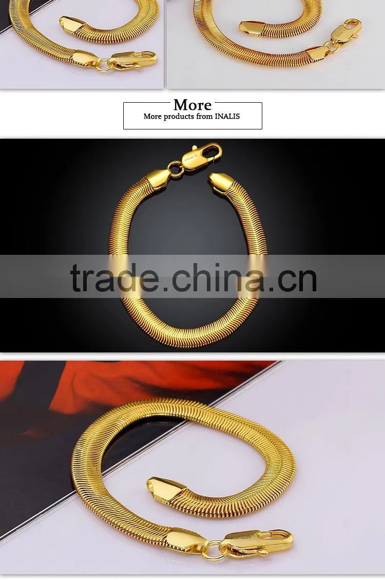 Handmade New Arrival Tin Alloy Gold Plated Bracelet Hand Chain for Men