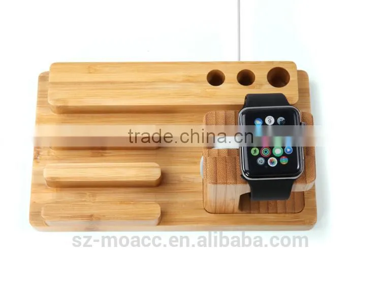 Newest multifunction wood stand for apple watch,for apple watch wood charging stand