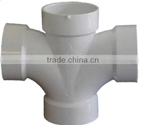 150mm plastic pvc pipe double tee,cross,elbow for drian , customized processing of plastic parts