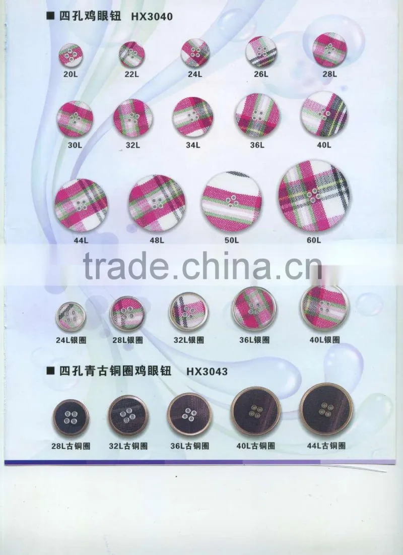 Two Holes Sew On Fabric Covered Button --- F1403