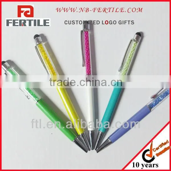 Promotional seeshell plastic ballpen with color bead insert