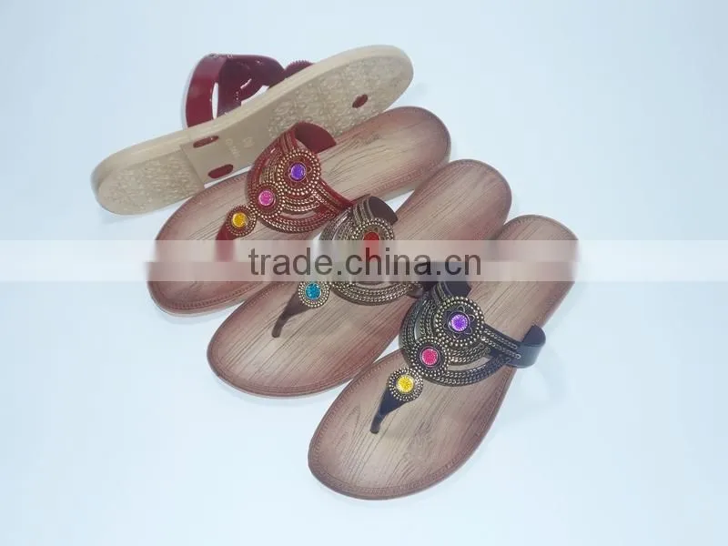 2015 PVC PCU Ladies Shoes Flipflops slippers