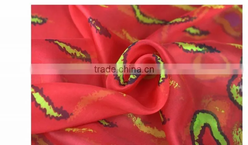 beautiful silk chiffon lurex fabric hot sale printed silk chiffon fabric