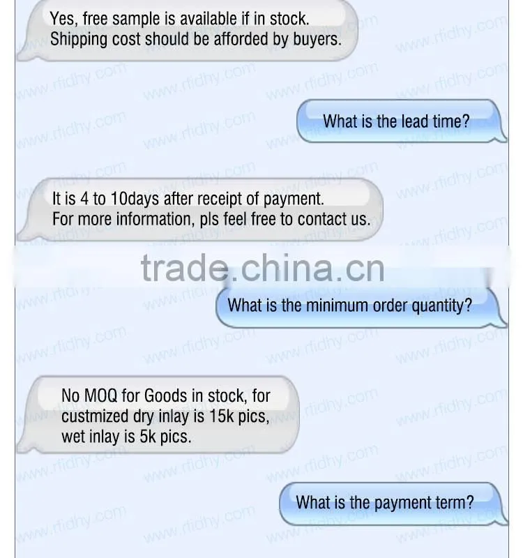 Customized long distance rfid prelam 13.56mhz rfid card inlay