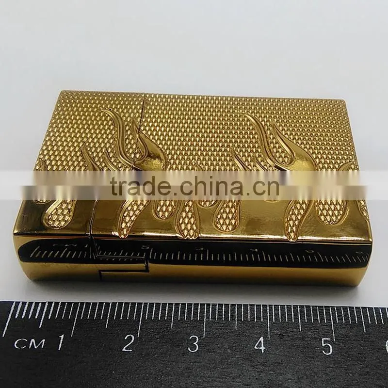 Gun golden plated universal gas lighter refill battery electric lighter