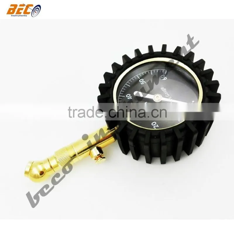 BECO 2" heavy duty tire pressure gauges supplier black dial 0-60psi