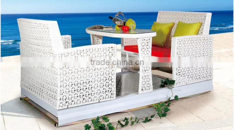 Hotsale Luxury Outdoor Wicker Restaurant Coffee Shop 4-seat swing chair garden