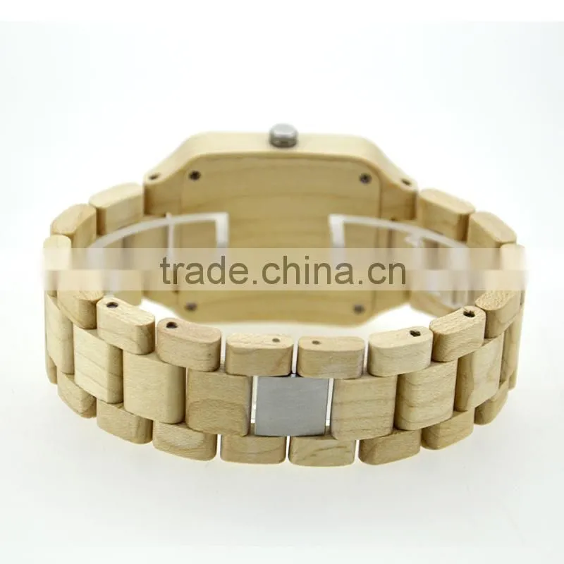2016 Natural eco-friendly new design wooden wrist watchmen size,case diameter is 40mm,red sandalwood case and band 2315 movement